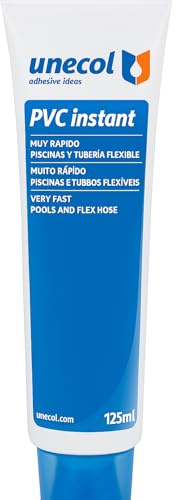 Unecol PVC INSTANT - Pegamento Azul para Tuberías PVC y ABS | Máxima Fijación, Curado Rápido | Ideal Piscinas, Riego, Fontanería | Interior y Exterior, 125 ml (125 ml)