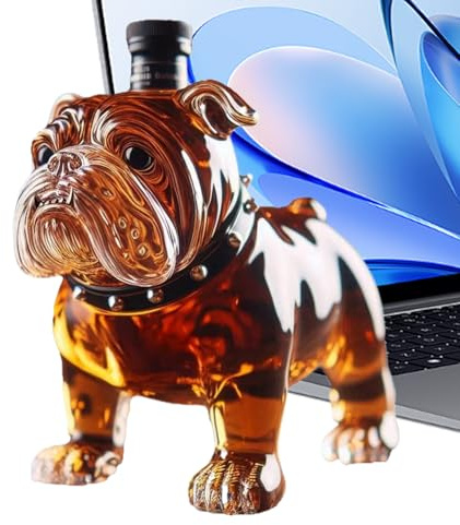 Botella Whisky Perro Envase Vacío Whisky 300 Ml Forma Bulldog