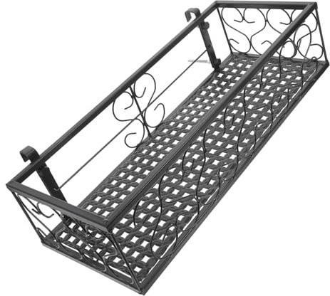 NOLITOY Estante Colgante para Flores De Hierro Forjado Soporte para Flores Tipo Cesta para Balcón y Railing para Macetas De Suculentas y Plantas