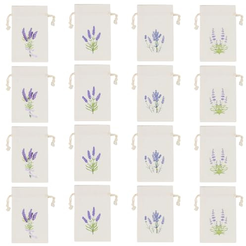 Ziyonix 16 Piezas Bolsitas Vacías de LaVANdaS BoLSas de Lavanda con Cordón Saquitos Vacíos de Lavan da BOLsa Tela Pequeñas BoLsas de Tela para Rellenar LaVAnda Especias y Hierbas