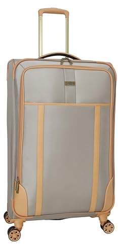 Dockers Seahorse Softside Expandable 8-Wheel Spinner Travel Checked Luggage, 24-Inch, New British Khaki
