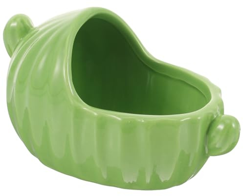 ibasenice Bañera para Hámster De Cerámica Verde, Accesorio para Baño De Arena, Tamaño Pequeño, Apta para Chinchillas y Conejillos De Indias, Uso Jaulas y Cuidado De Mascotas Pequeñas