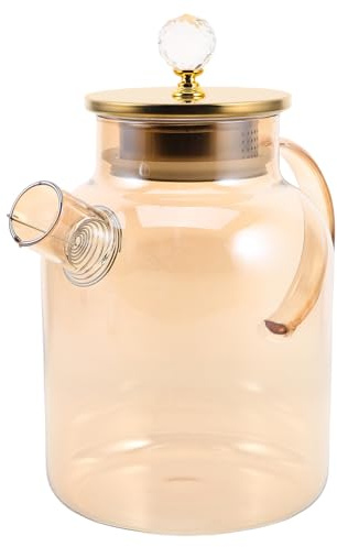 DOITOOL Jarra de Vidrio Resistente al Calor con Asa para Infusiones y Agua Fría Tetera Grande para Hogar y Bebidas Calientes o Frías