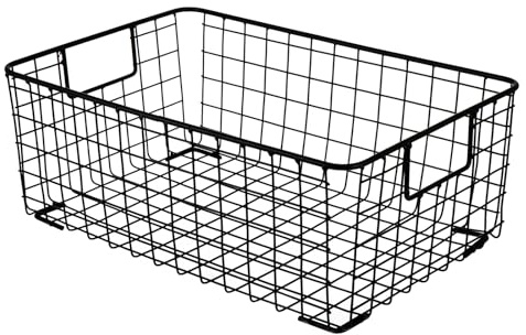 jojofuny Cestino Portafrutta in Ferro Moderno Nero Grande, Contenitore da Cucina Multifunzione per Conservazione Frutta e Snack, Organizer Casa per Soggiorno e Armadio