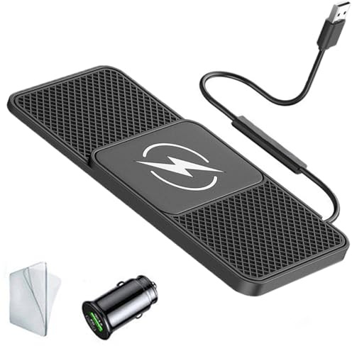 Caricatore Wireless Auto per BMW 5 Series E39 Sedan/Touring 1995-2000 2001 2002 2003, Tappetino Ricarica Wireless Auto, Caricabatterie Senza Fili Antiscivolo per Telefoni Cellulari, Cuffie, Ecc