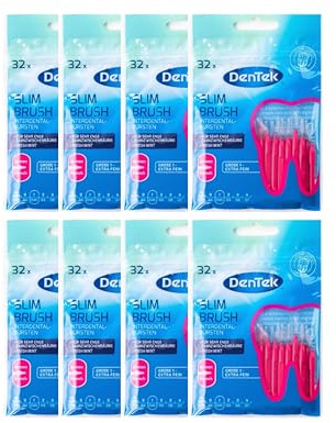 8 x DenTeK Slim Brush Interdentalborstar – 32 st extra fin