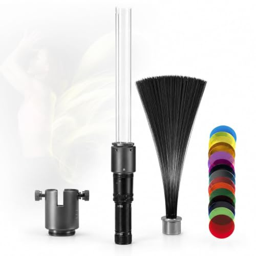 Kit De Démarrage pour Peinture Lumineuse, Ensemble De Pinceaux Lumineux LED avec Fibre Optique De 0,25 Mm Et 12 Filtres De Couleur, Lampe Torche De 1300 Lumens, pour La Photographie Créative en