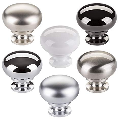 5 x Möbelknopp OSCAR Ø 32,5 mm Polerad krom Köksknopp från SOTECH