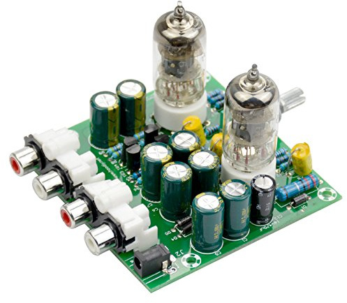 iHaospace Kit fai da te con scheda pre-amplificatore 6J1, stereo 2 canali, alimentazione AC 12 V 0,8 A, scheda 77x75x52 mm, facile installazione, eccellenti effetti sonori