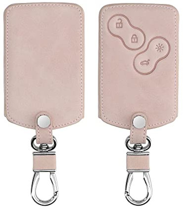 kwmobile Accessoire Clef de Voiture Compatible avec Renault 4-Bouton (Keyless Go Uniquement) - Coque de clé de Voiture en Simili Cuir - Or Rose