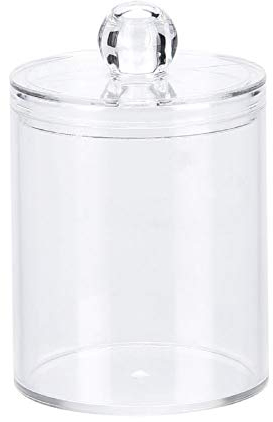 SANON Cotton Pads Holder, Makeup Organiser Case Cotton Bud Swab Holder and Multipurpose Cylinder Storage Box with Plastic Lids