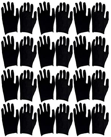 Dünne Handschuhe 12 Paar Baumwollhandschuhe Arbeitsschutzhandschuhe Bequeme Arbeitshandschuhe Handschutz Handschuhe Schwarz Größe L (dünn) Stoffhandschuhe