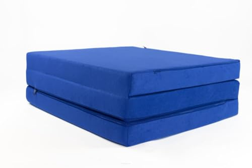 FORTISLINE Klappmatratze 195x60x9 cm, 3-teilige Faltmatratze H2, Gästematratze und Reisematratze mit waschbarem Bezug, Schaumstoff, Oeko-TEX, hergestellt in der EU