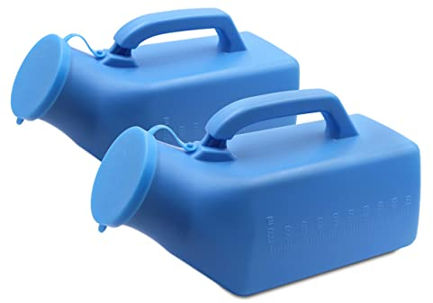 PEPE Mobility Urinal Bottles for Men 1000 ml (x1 Unit), Secure Cap, Measuring Scale, Easy Grip Handle, Portable Urinals for Men