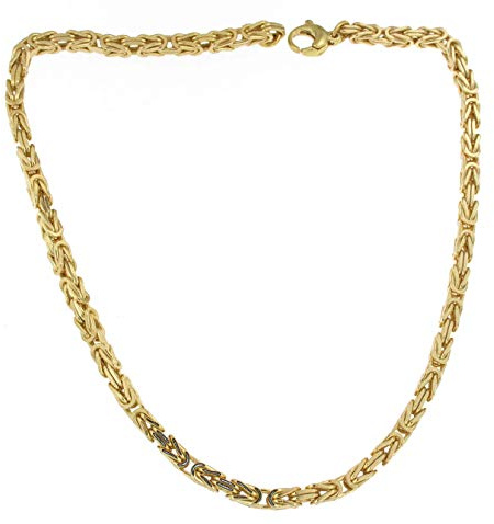 Byzantiner Königskette 18kt vergoldet oder Doublé 5mm breit Länge wählbar, Halskette Herren-Kette Damen Geschenk Schmuck ab Fabrik Tendenze-Italy