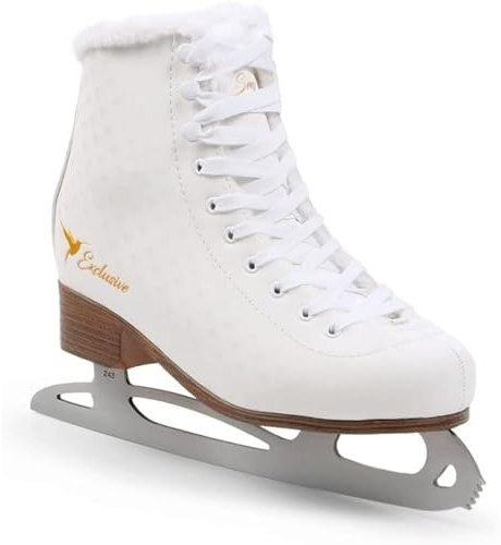 MADIVO SMJ Exclusive Damen Schlittschuhe Eiskunstlauf Eislaufschuhe Klassische Eislauf Weiß | Größen: 36, 37, 38, 39, 40, 41 (36)