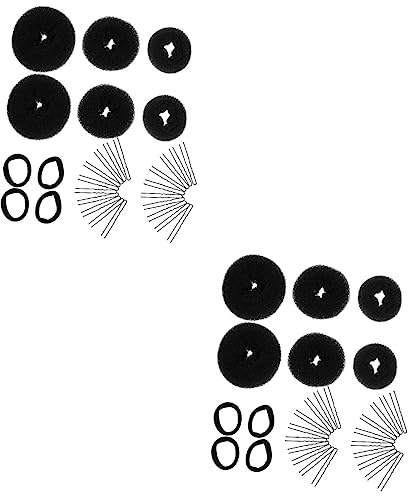 FRCOLOR 4sets Hair Bun Maker Elastic Hair Ties U-shaped Hairpins for Quick Styling for Parties Weddings Daily Use