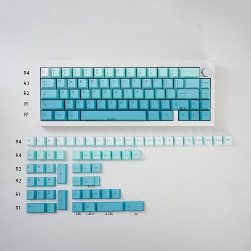 Gradient Blaues Cyan Keycaps 125 Tasten PBT Dye Sub Cherry Profil Tastenkappen Set Fit für Cherry Mx Schalter Mechanische Tastatur