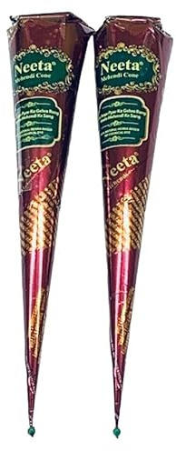 2 x Neeta Mehndi Cones Neeta Henna Cones Netta Mahendi For Temporary Body Art Tattoo All Natural Herbal Pure Henna Paste Cones (Neeta Henna Cones x 2)