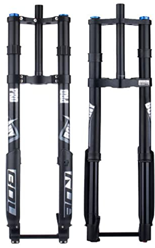 ZECHAO Federweg 160mm Mountainbike Fahrradgabel,Rebound-Anpassung 15 * 150mm Steckachse Doppelte Schulter Umgekehrte Gabel Scheibenbremsluftgabel Fahrrad Federgabel (Color : Black, Size : 29inch)
