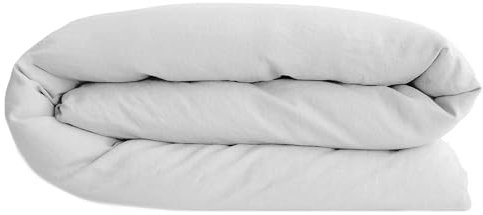 Copripiumino in lino e cotone, 280 x 240 cm, collezione Opera bianco neve, Biancheria da Letto