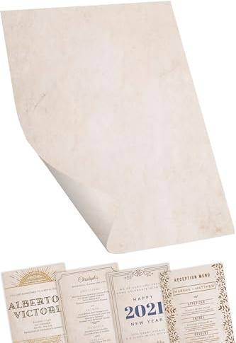 Astra Print Nero Vintage Parchment Effect Paper A4, 100GSM, 60 Sheets | Aged textured look, double-sided, printer friendly. For certificates, scrolls, diplomas, awards, writing & craft