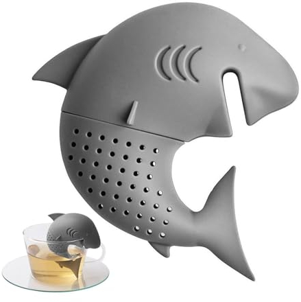 FANGZ Tee-Ei Silikon Tier,Tee-Ei Hai - Teefilterball,Diffusor für lose Blätter in Lebensmittelqualität, Filter für lose Blätter, Teesieb aus Silikon für Tassen, Teetassen, Zuhause, Hai-Liebhaber