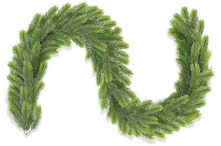 180 CM Ghirlanda Natalizia, 100% PVC Decorazione Ghirlande Natalizie, 149 Punte Ghirlanda Natalizia per Porta Scale Abete Artificiale per Interni ＆ Esterni, Scale, Camino, Tavolo & Casa