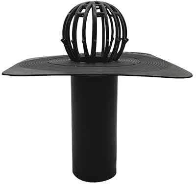 Desagüe de techo plano DN50 hasta DN150 con atrapasueños para tejados planos, impermeabilización de tejado, rectangular, incluye recogehojas, drenaje de tejado, desagüe de PVC rígido especial (desagüe