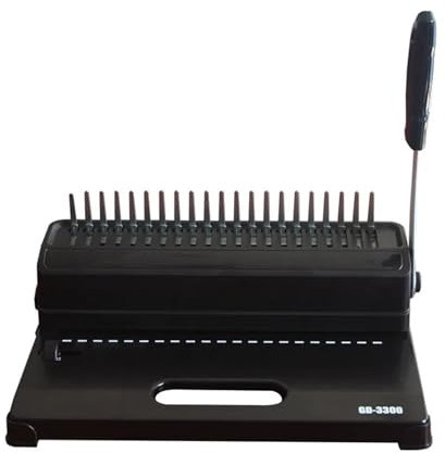 JOXLOVER Bindemaschine, Binder, GD-3300 Clip Bindemaschine Stanzmaschine 21-Loch Kamm Typ Vertragstext Schürze Manuelle Bindemaschine für Briefpapier im Format A4, A5