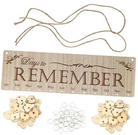 SHOWERORO 1 Set Calendrier Décoratif Étiquettes Suspendues Tableau De Rappel Jours Anniversaire Lui Anniversaire Tableau De Classe Calendrier De L'Avent Signe LED Fête Des Pères De Fils