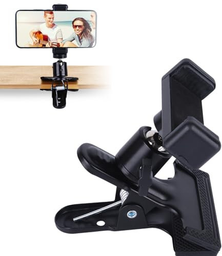 Clamp Holder Clamp Tripod with 1/4 Inch Ball Head, Camera Holder, 360 Degree Camera Flash Holder, Metal Tripod Clamp, Clamp Tripod Flash Rail Mounting Adapter, Clamp Tripod Flash Rail with Mobile