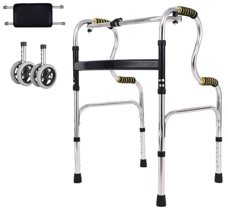 Gehhilfe Für Senioren, Rollator Schmal Mit Sitzbrett Für Wohnung, Rollator Leicht Klappbar, Gehhilfe Für Erwachsene, Aufstehhilfen, Walkers, Wohnungsrollator, Gehbock Für Senioren Stabil