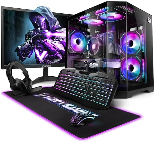 Vibox V-276 Gaming PC Bundle • AMD Ryzen 5 5500 6-Core • Nvidia RTX 5060 Ti 8GB • 16GB RAM • 1TB SSD • Windows 11 • 23 Monitor • WiFi