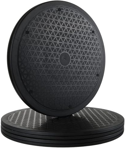 LDHHYH Lazy Susan Lot de 3 platines tournantes robustes de 30 cm avec roulements à billes en acier, charge de 25 kg, support pivotant noir pour écrans plats, ordinateur, TV, haut-parleurs, bonsaï