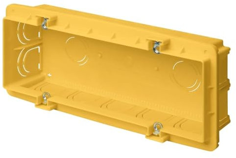 Scatola 506/507 da incasso a parete, 6/7 moduli/posti, per muratura, 178x70x48mm, in tecnopolimero ad alta resistenza, cassetta per impianto elettrico, universale per serie civili, giallo