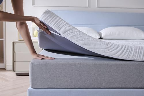 Hiimgo Topper in gel 140 x 200 cm, H3/H4, 10 cm di altezza, in schiuma fredda, coprimaterasso 140 x 200 con rivestimento lavabile, per letto, letto a molle, divano letto