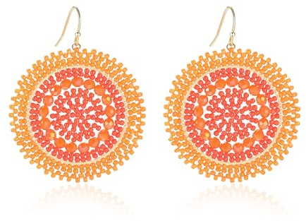 Strand Ohrringe für Damen, Kristalle Glasperlen, Groß Baumelnd Handgefertigt Bohemia Statement Boho Ohrringe Sommer