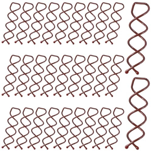 Molain 30 Pcs Spiral Hair Pins, Spin Pins for Hair, Alloy Spiral Bobby Pins, Bun Twist Spiral Hair Pins with Non-scratch Rounded Tips for Women Bun Hair Style (Brown)