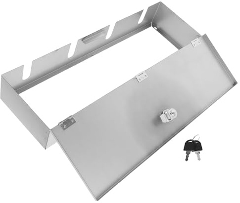 Alipis Caja Protectora de Enchufe de Acero Inoxidable Resistente al Agua con Cerradura para Uso Interior y Exterior Caja Eléctrica Segura Antirrobo con Tapa Transparente para Protección