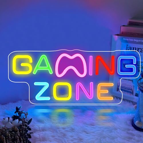Gaming Zone Neon-Schild Mehrfarbiges Game-Zone-LED-Licht Neonlichter für Wanddekoration Neonlichter für Spielzimmer, Schlafzimmer, Männerhöhle Geschenk für Teens, Freunde, Jungen