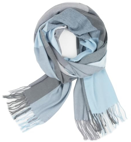 Glamexx24 Schal Damen Winter Kariert Fashion: Damen Winter Strickset Schal übergroßer Quadratisch Deckenschal Deckenschal Halstuch Streifen Muster Fransen Poncho