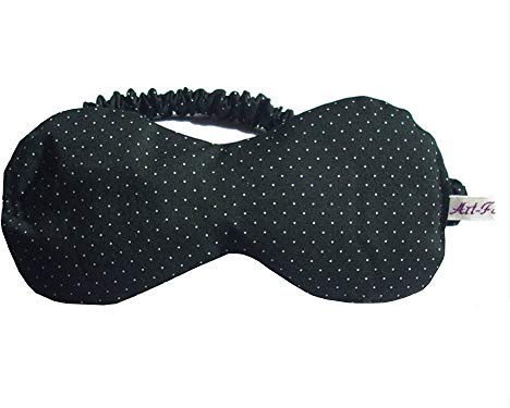 Art-Fabric Bio Schlafmaske Tiny Dots schwarz reine Baumwolle mit Duftwahl