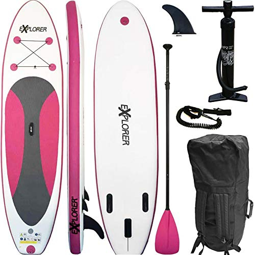 SUP Board EXPLORER Stand Up Paddle Surfboard aufblasbar Paddel ISUP 300x76x15cm