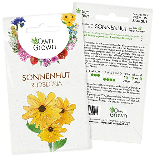 Sonnenhut Samen: Premium Gelber Sonnenhut Saatgut für ca. 20x blühende Sonnenhut Pflanze – Rudbeckia Samen – Rudbeckia winterhart – Sonnenhut Blume Stauden Pflanzen – Winterharte Stauden von OwnGrown