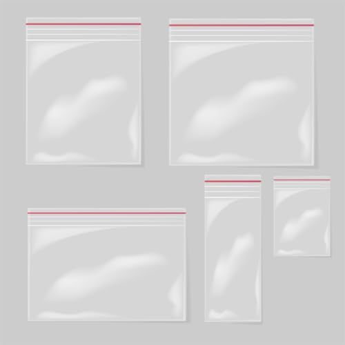 Pack 100 Sachets Plastiques Refermables, Sac Zip 7x10.1cm - Durable, Transparent - Mini Sachet pour Stockage Alimentaire - Sac Zippé, Congélateur-Sûr & Étanche