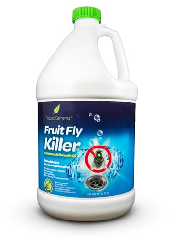 Natural Elements Fruit Fly Killer | Drain Flies, Gnats, Flying Ants | Home & Commercial Use | Non-Toxic Gel Formula | 1 Gallon | 128 Fl Oz