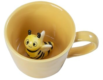 DIHOclub Keramiktasse mit Schneckenmotiv, versteckter 3D-Tier-Innenbecher, Garten-Serie, handgefertigte Schneckenfigur (Apfelgrün)