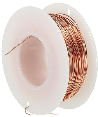 PATIKIL 131Ft Massiver Blanker Kupferdraht 25 Messgerät 99.9% Reiner Kupferdraht 0.5mm Weiche Perlendraht Metall Pflanze Stiel Krawatten für Schmuck Handwerk (40m)