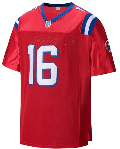Afuby Falco Trikot #16 Shane The Replacements Film Kurzarm rote Stickerei Fußballtrikots